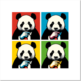 Pop Look Down Panda - Funny Panda Art Posters and Art